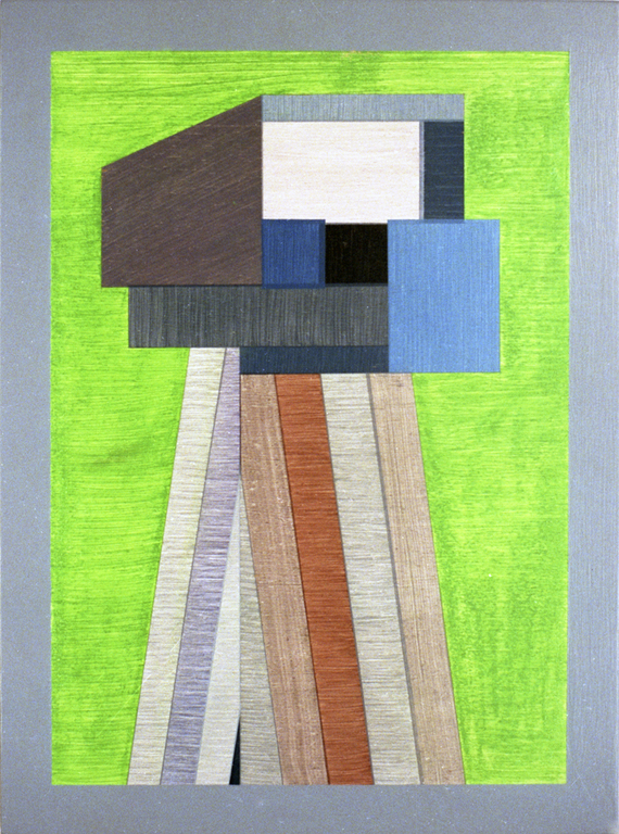 Peter Spaans, Huis als camera, acryl en beits op multiplex, 1993 verkocht voor € 45!