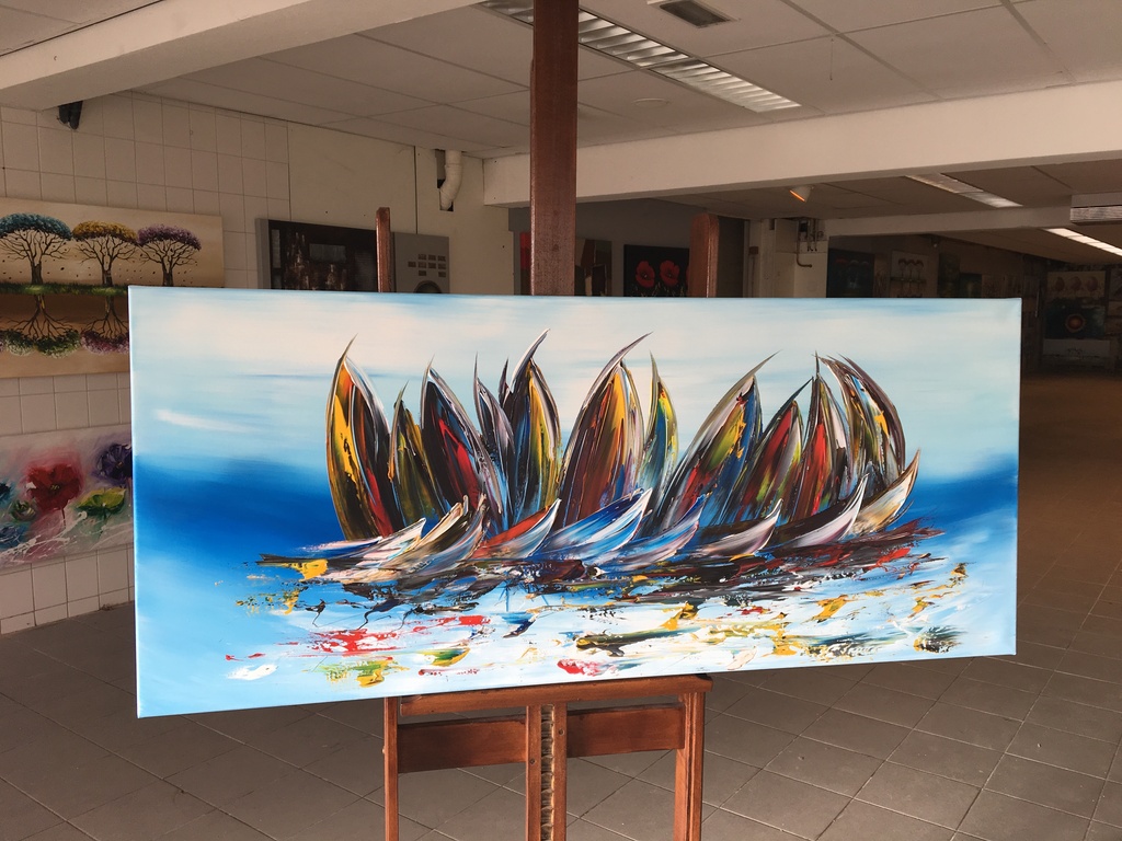Gena - Fantasie Sailing - Acrylverf op doek kopen? Bied vanaf 250!