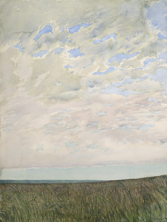 Hans Nahuijs: Aquarel, Landschap verkocht voor € 35!