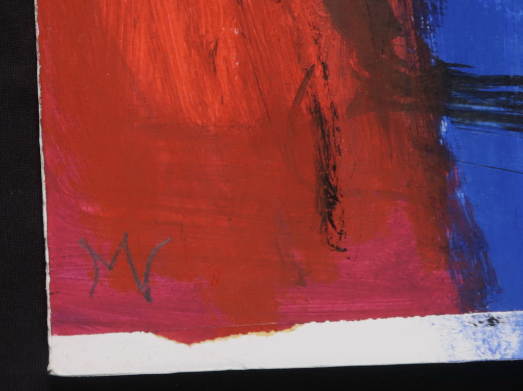 Onbekend gesigneerd: Acryl op papier, Abstract kopen? Bied vanaf 1!