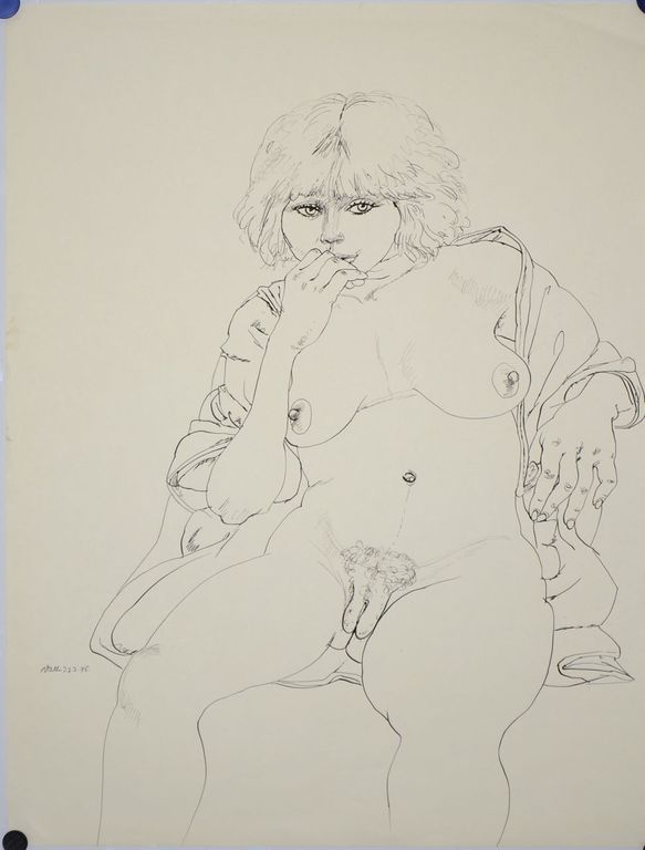 Ed Valk: Pentekening. Naakte vrouw kopen? Bied vanaf 1!