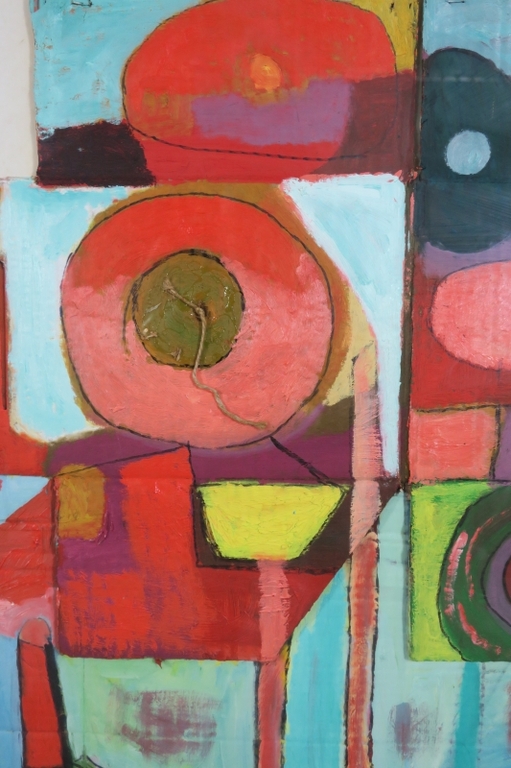 Meertje Kaal: Beschilderde Collage van karton, Schip - Ingelijst kopen? Bied vanaf 1!