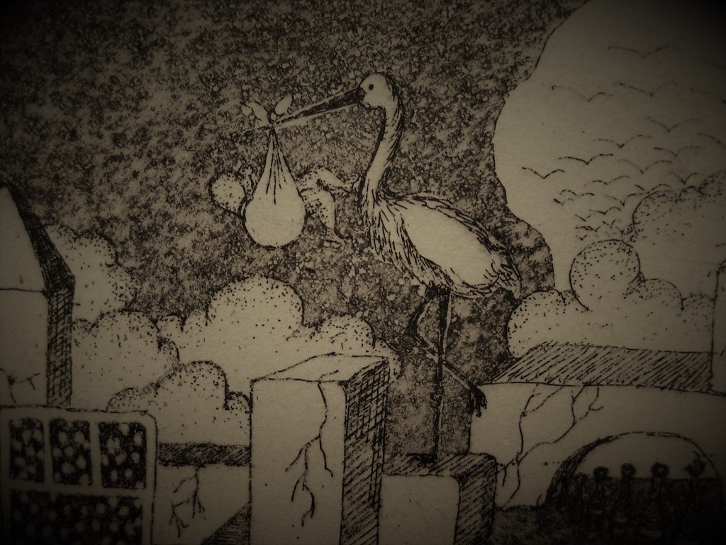 Leuke gedetailleerde 1976 eigen druk "Geboorte Ets" van Saskia Heuer (1956-)  kopen? Bied vanaf 1!