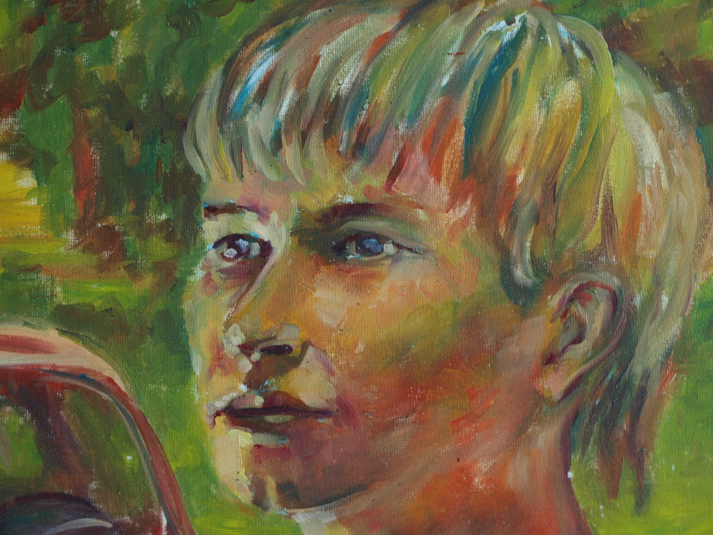 Gijs, Aad of Justus Donker? : Acrylverf op doek –Volkswagen & Model–After Nature kopen? Bied vanaf 1!