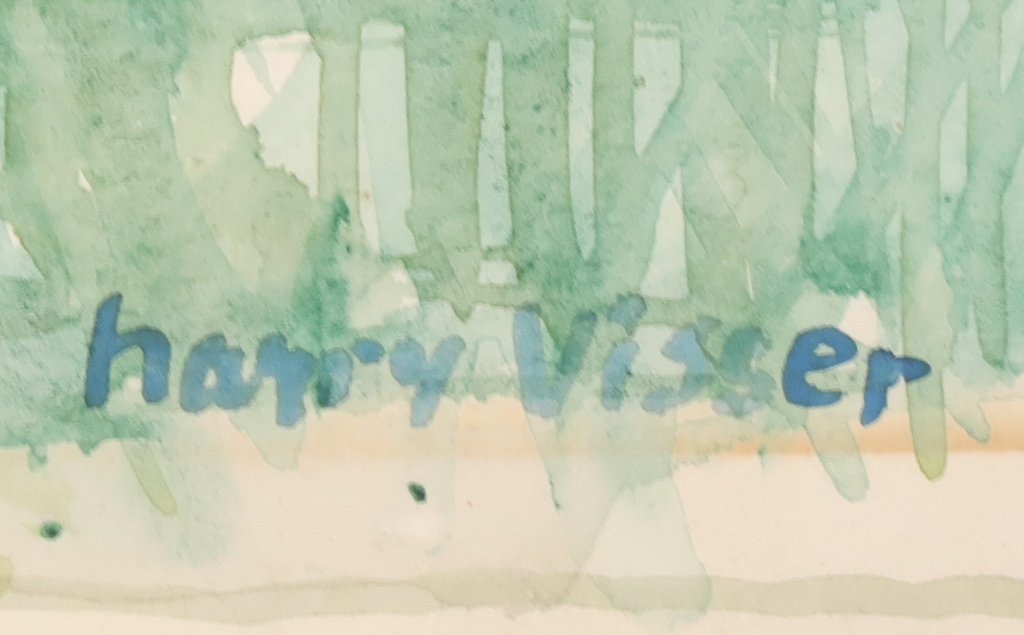 Harry Visser: Aquarel, Z.T. Landschap kopen? Bied vanaf 20!
