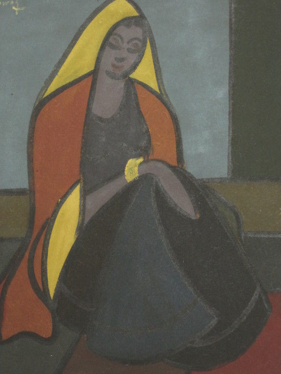 Fraai Art-Deco olieverf "zittende vrouw" gesigneerd omstreeks 1930 kopen? Bied vanaf 1!