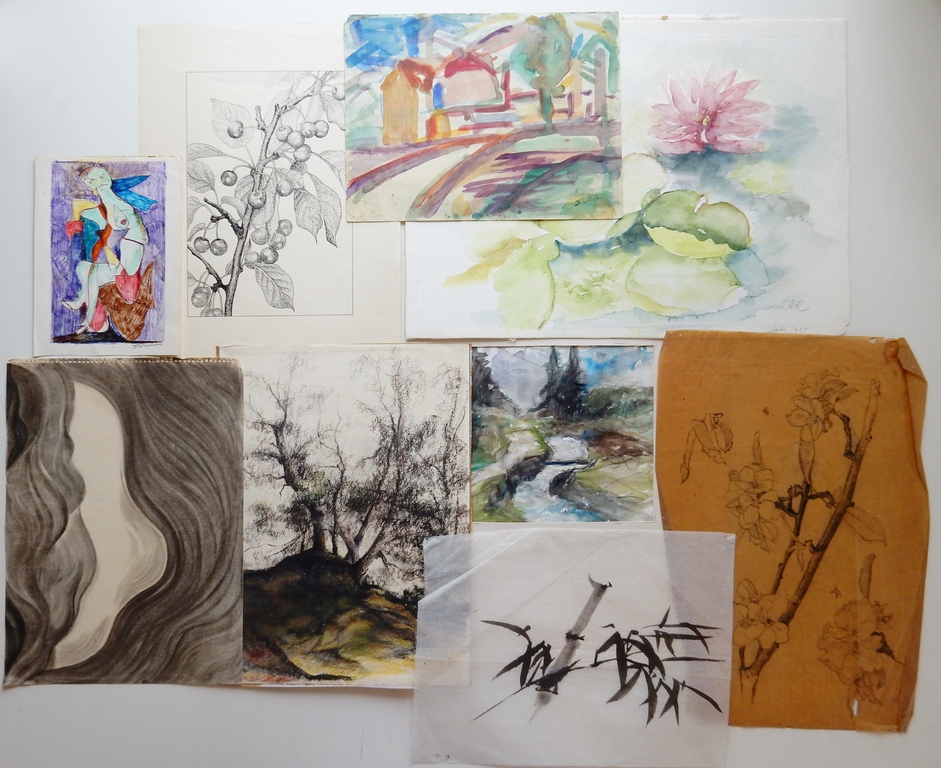 Lot oude studies en aquarellen - Landschap - 9 stuks kopen? Bied vanaf 1!