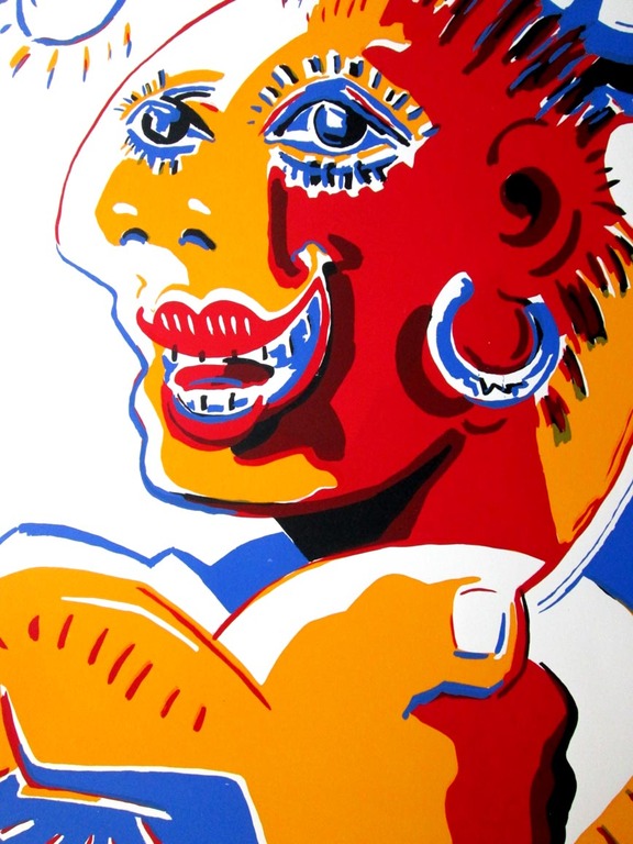 Volker LAUE -Der Trommler - kleurzeefdruk uit 1989 , oplage 99 , handgesigneerd kopen? Bied vanaf 1!