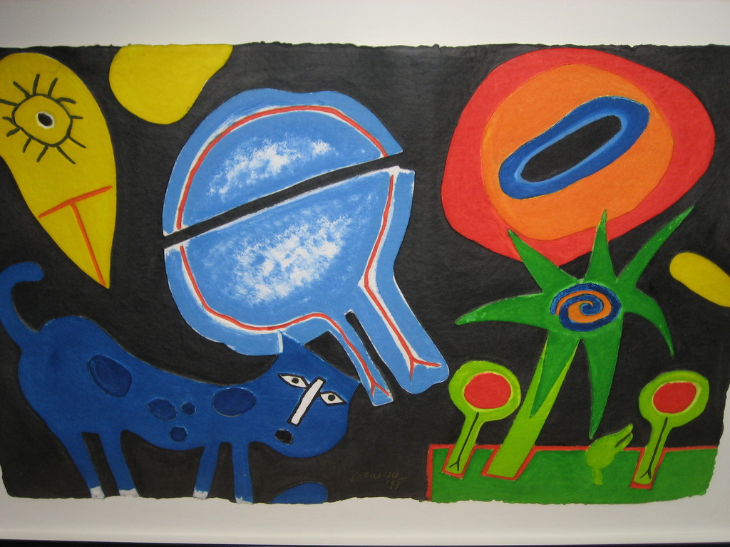 Corneille: Aquagravure - L'oiseau Interrogateur '97 - INGELIJST GROOT verkocht voor € 1000!