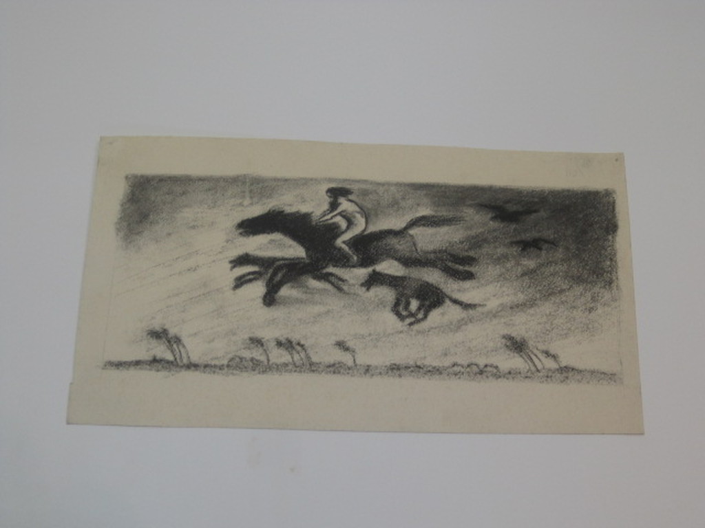 oude litho ca. 1930 "paard en ruiter" gesigneerd Marc Chagall ? kopen? Bied vanaf 1!
