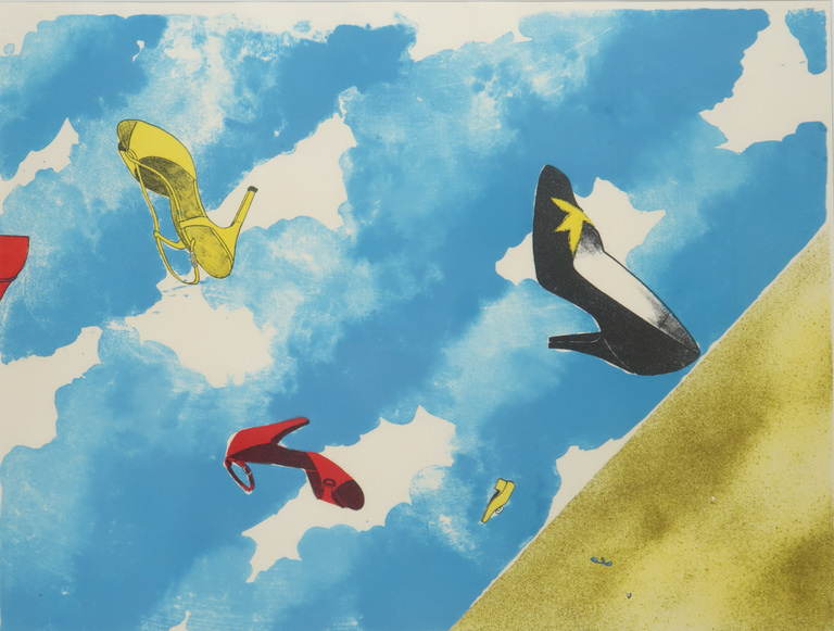 Cor de Jong: Kleurenlitho, Zonder titel - Ingelijst kopen? Bied vanaf 20!