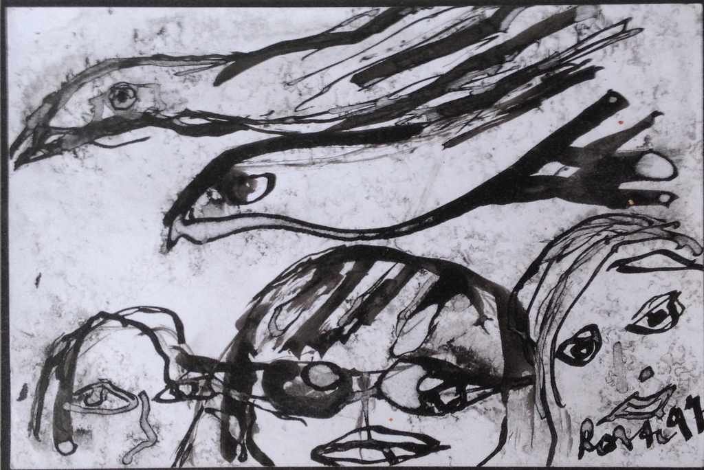 Lotti van der Gaag - inkt op papier / aquarel 1997 verkocht voor € 275!