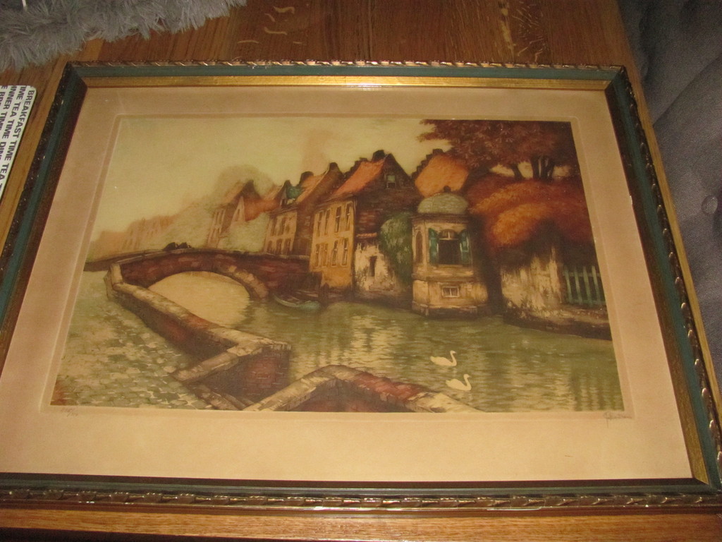 Kleuren ets Jef Codron (1882-1942) - Stadsgezicht Brugge kopen? Bied vanaf 10!