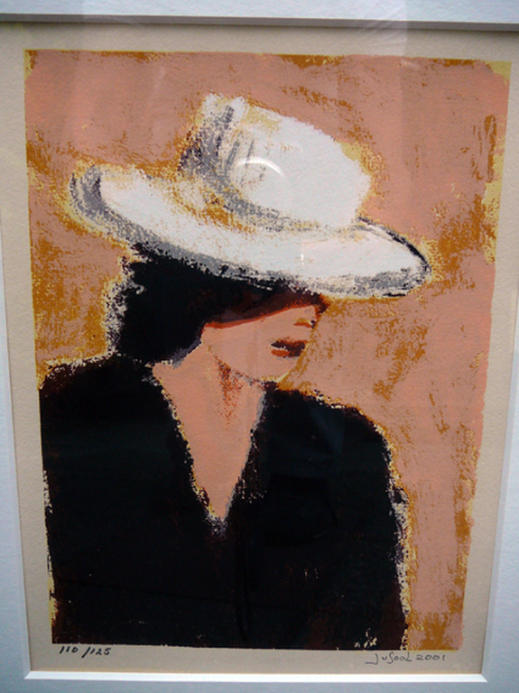 Jose van Gool: Dame met hoed -zeefdruk- verkocht voor € 40!