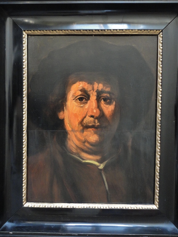Johannes Theuns(1877-1961), kopie zelfportret Rembrandt, olie op paneel. kopen? Bied vanaf 275!