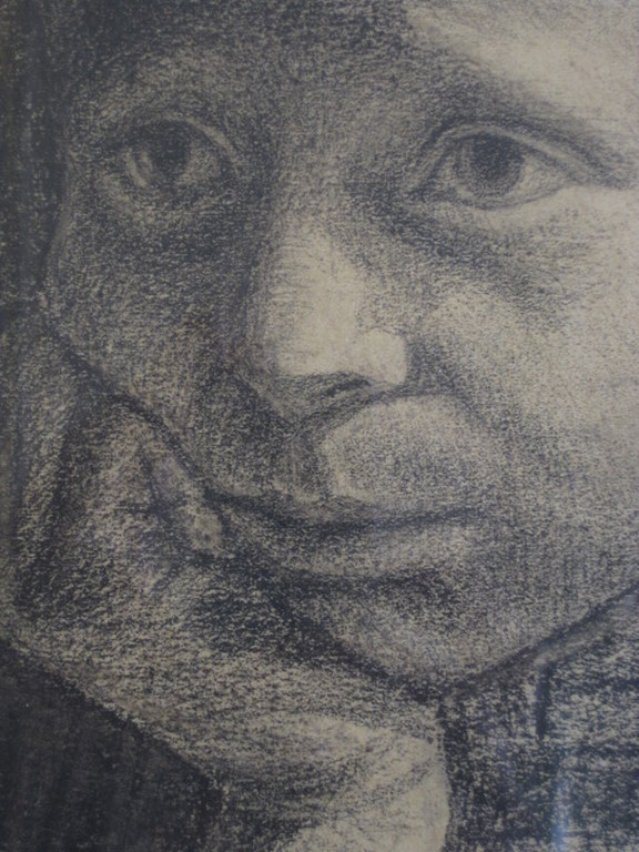 Mooie Arjen Galema 1886-1974 houtskooltekening "Boerenjongen" gesigneerd  kopen? Bied vanaf 1!