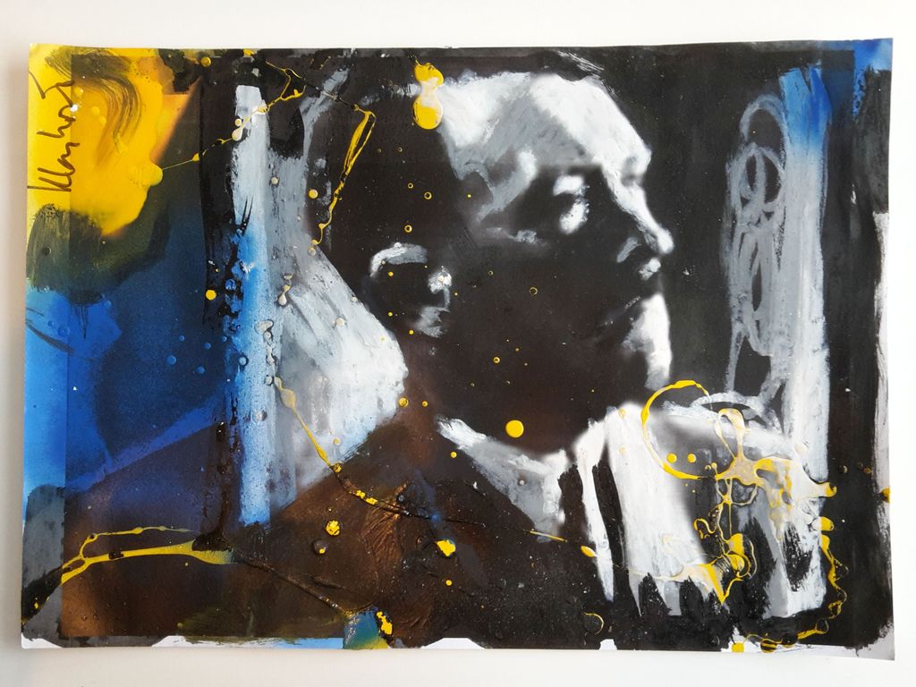 Peter Klashorst - Adolf - gemengde techniek op papier - gesigneerd kopen? Bied vanaf 1!