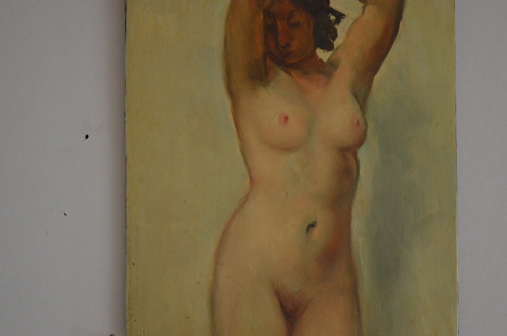 Charles Kvapil ( 1884-1957) femme nue, ca. 1940 - 14 x 20 olie-paneel  kopen? Bied vanaf 200!