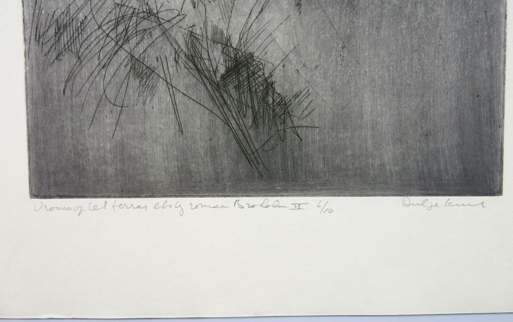 Dirkje Kuik: Ets, Vrouw op het terras kopen? Bied vanaf 100!