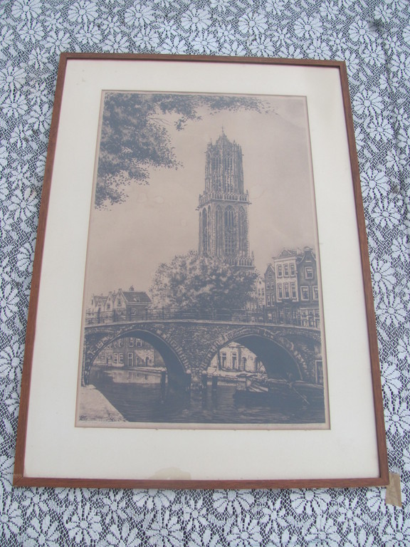 Cornelis Brandenburg - gesigneerde ets De Dom in Utrecht kopen? Bied vanaf 25!