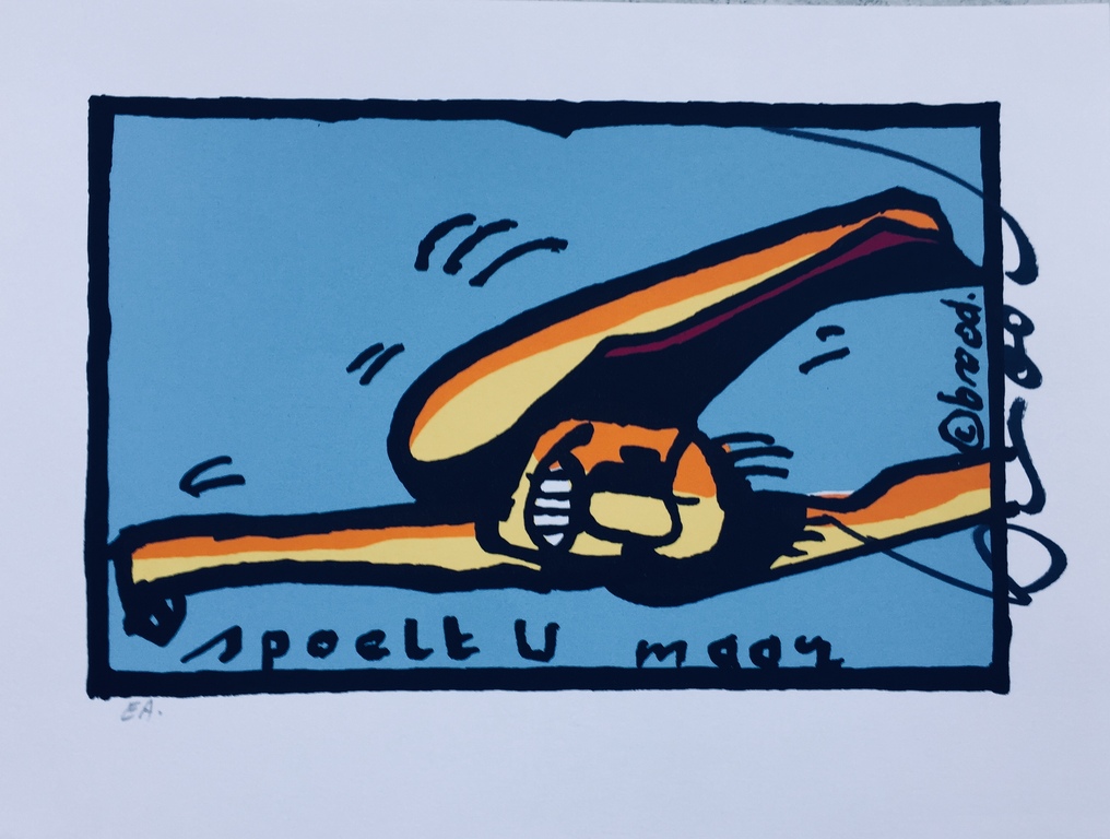 Herman Brood - Spoelt u maar - Originele hand gesigneerde zeefdruk kopen? Bied vanaf 1!