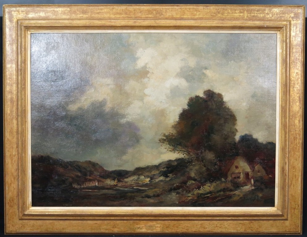 Antoon Markus: Olieverf op doek, Boerderij in Oosterbeek - Ingelijst (groot) verkocht voor € 300!