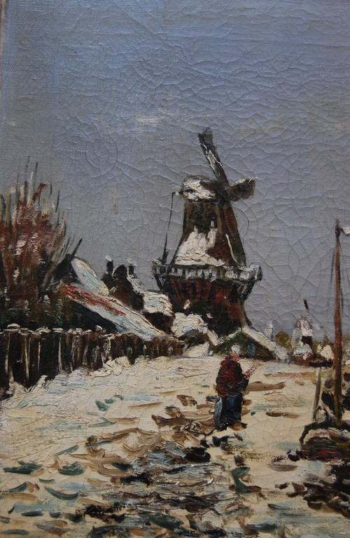 Evert Moll. Olieverf of doek. Wintergezicht kopen? Bied vanaf 200!