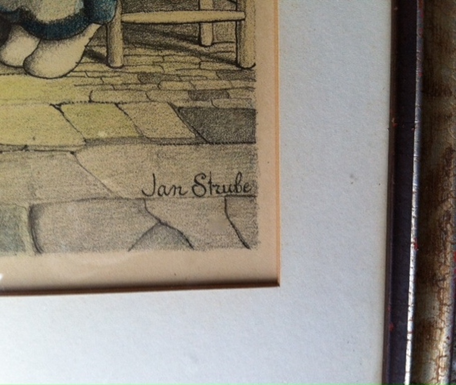Prachtige litho JAN STRUBE 42 x 33 cm- kopen? Bied vanaf 60!