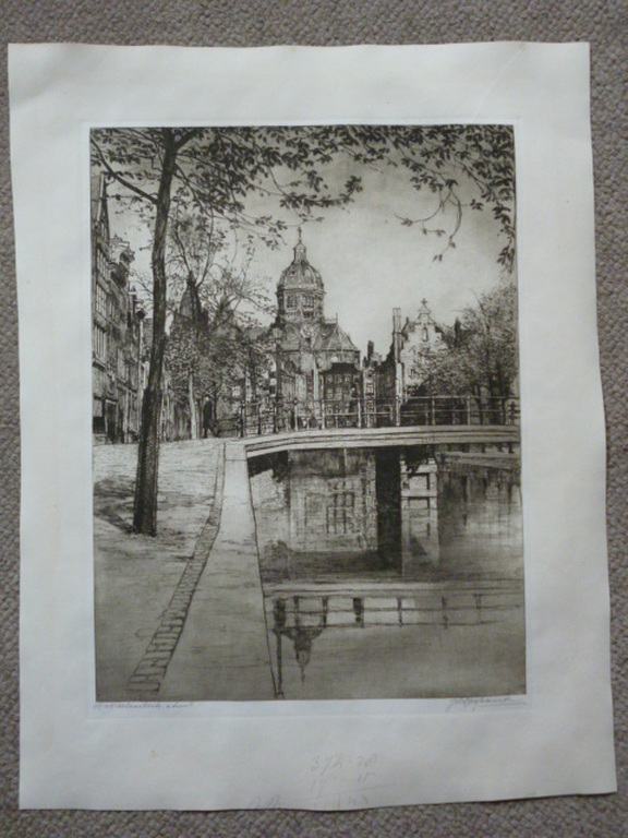 Johannes Josseaud - ets - St. Nicolaaskerk Amsterdam kopen? Bied vanaf 25!