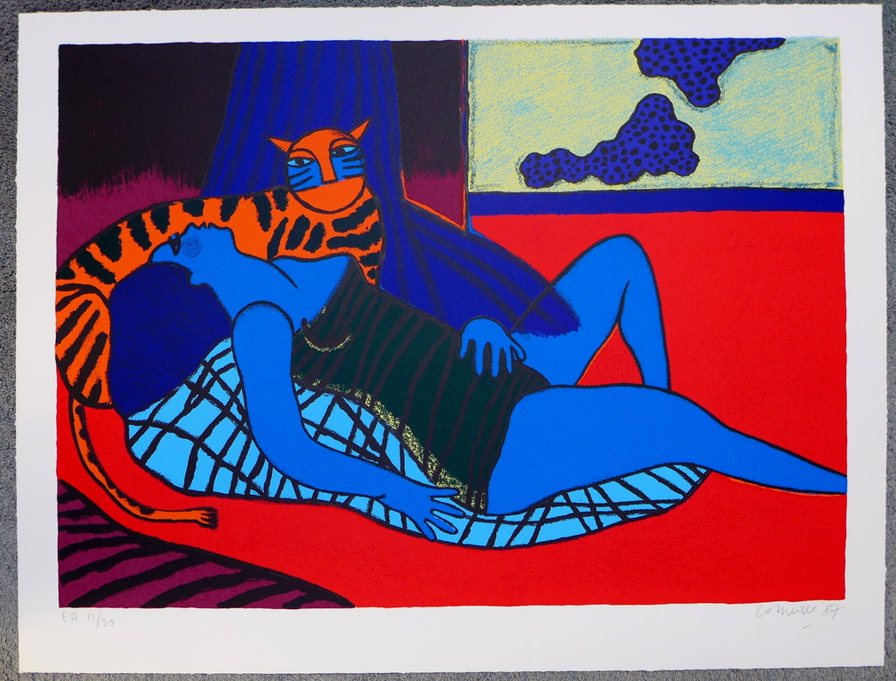 Corneille, Femme entre Tigre et Oiseau verkocht voor € 225!