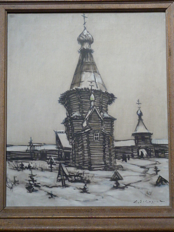 Leonid Sologaub - olieverf - Russisch orthodoxe kerk verkocht voor € 165!