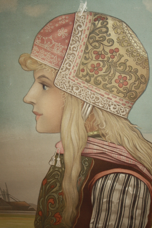 MARKER MEISJE   - LITHO UIT 1902 VAN POTHAST kopen? Bied vanaf 19!