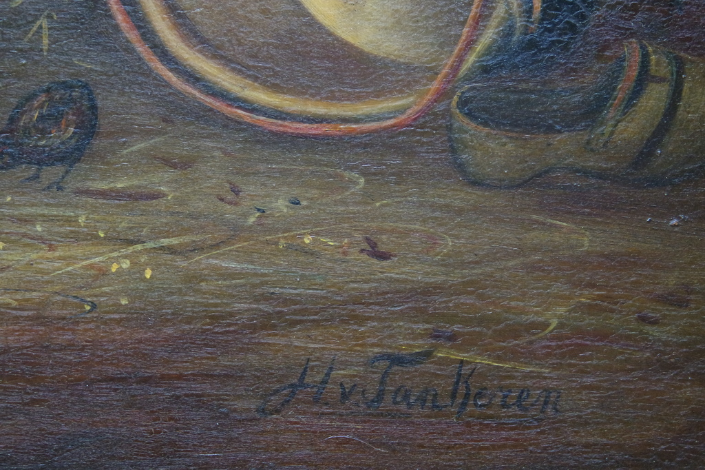 Hermanus van TANKEREN (Breda 1900 - 1980) - olieverf op paneel - kippen kopen? Bied vanaf 190!