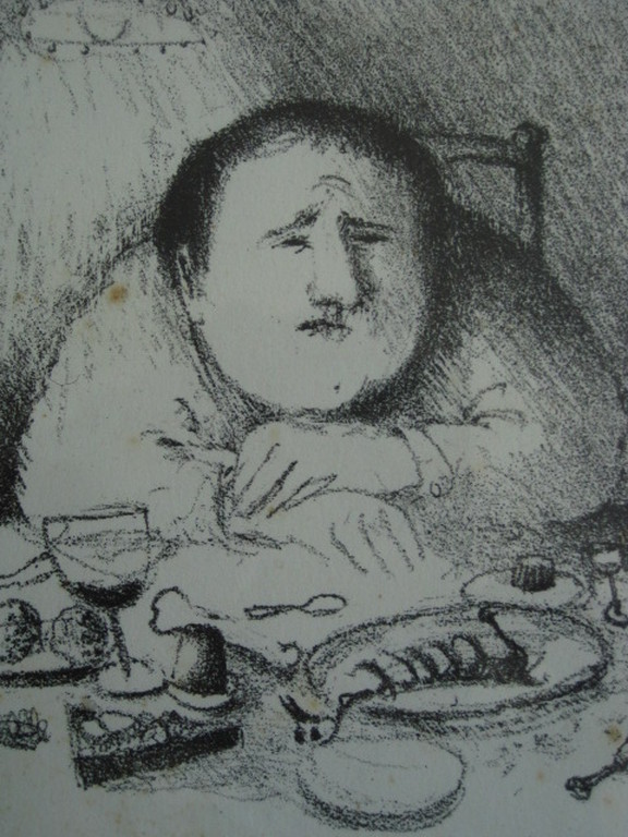 Aparte gesigneerde lithografie van Metten Koornstra (1912-1978) "smakelijk"  kopen? Bied vanaf 1!