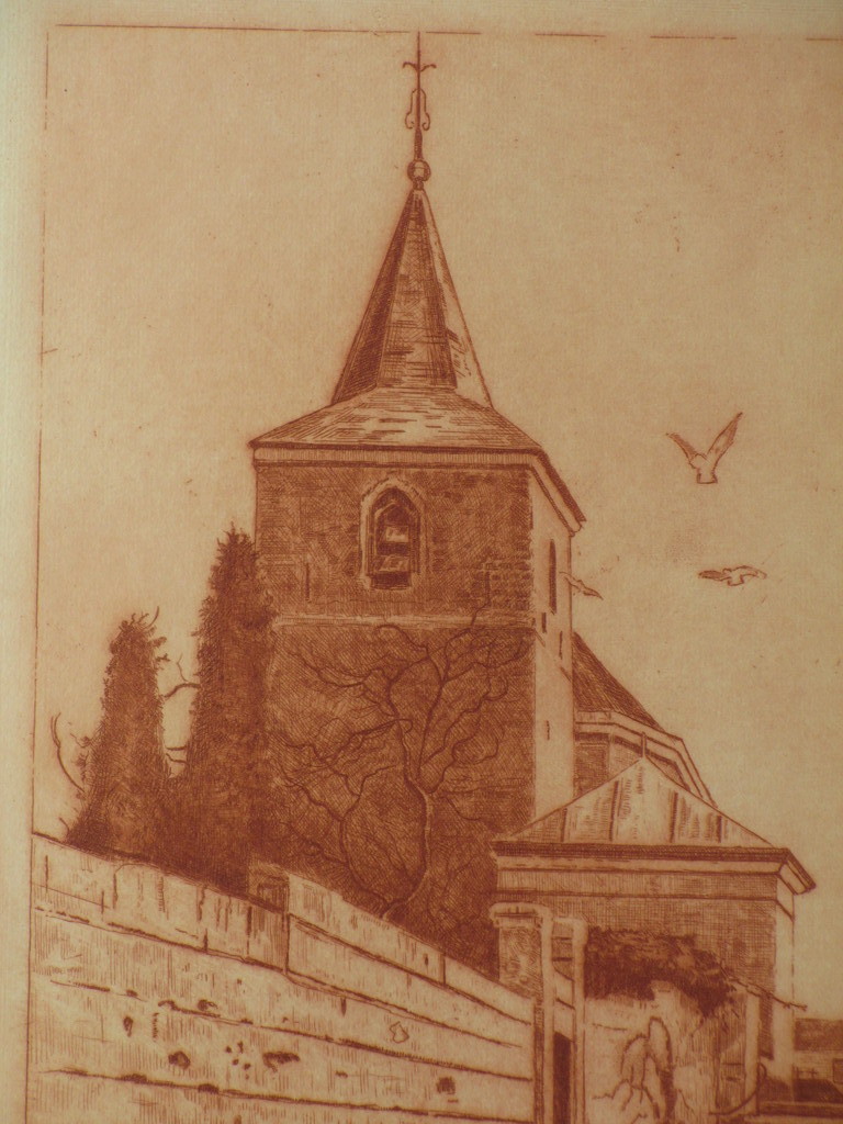 Ton Meyer - Ton Meyer, Kerkopgang, Ets in rood kopen? Bied vanaf 1!