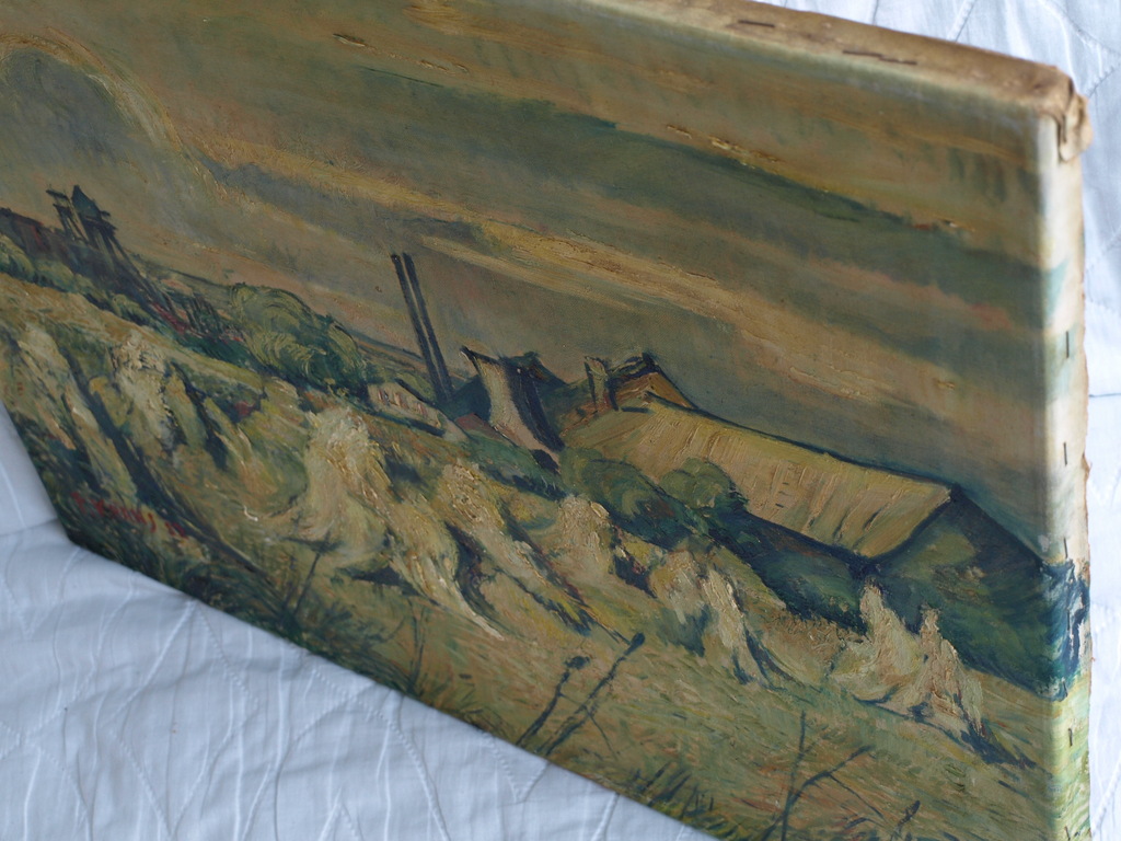 Onbekende kunstenaar : Olieverf op doek - Boerenlandschap – 1952  kopen? Bied vanaf 1!