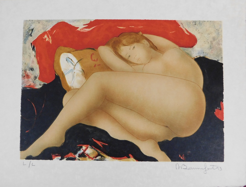 Alain Bonnefoit - Kleurenlitho - Suite Nus: Oreiller verkocht voor € 50!