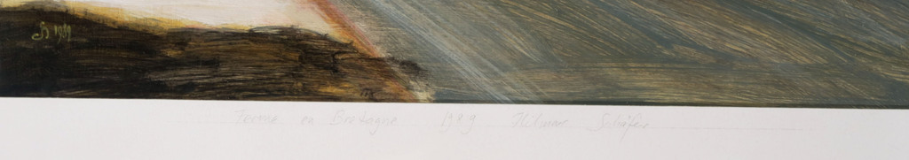 Hilmar Schafer: Acryl op papier, Ferme en Bretagne - Ingelijst kopen? Bied vanaf 70!