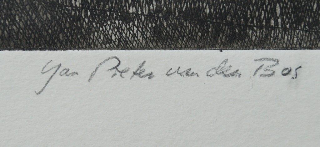 Jan Pieter van den Bos - gesigneerde ets - 2004 kopen? Bied vanaf 25!