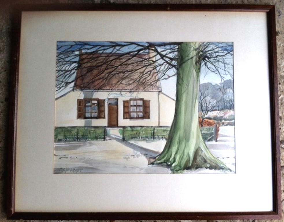 Aquarel Raf Huet 1941(Wortel Belgie) 52x42 cm-gesigneerd  kopen? Bied vanaf 20!