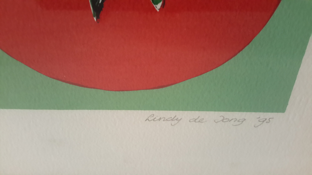 Lindy de Jong, zeefdruk in lijst kopen? Bied vanaf 35!