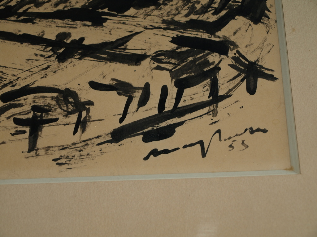 Oost-Indische inkt  – Landschap II – Gesigneerd & ingelijst – 1955 kopen? Bied vanaf 1!