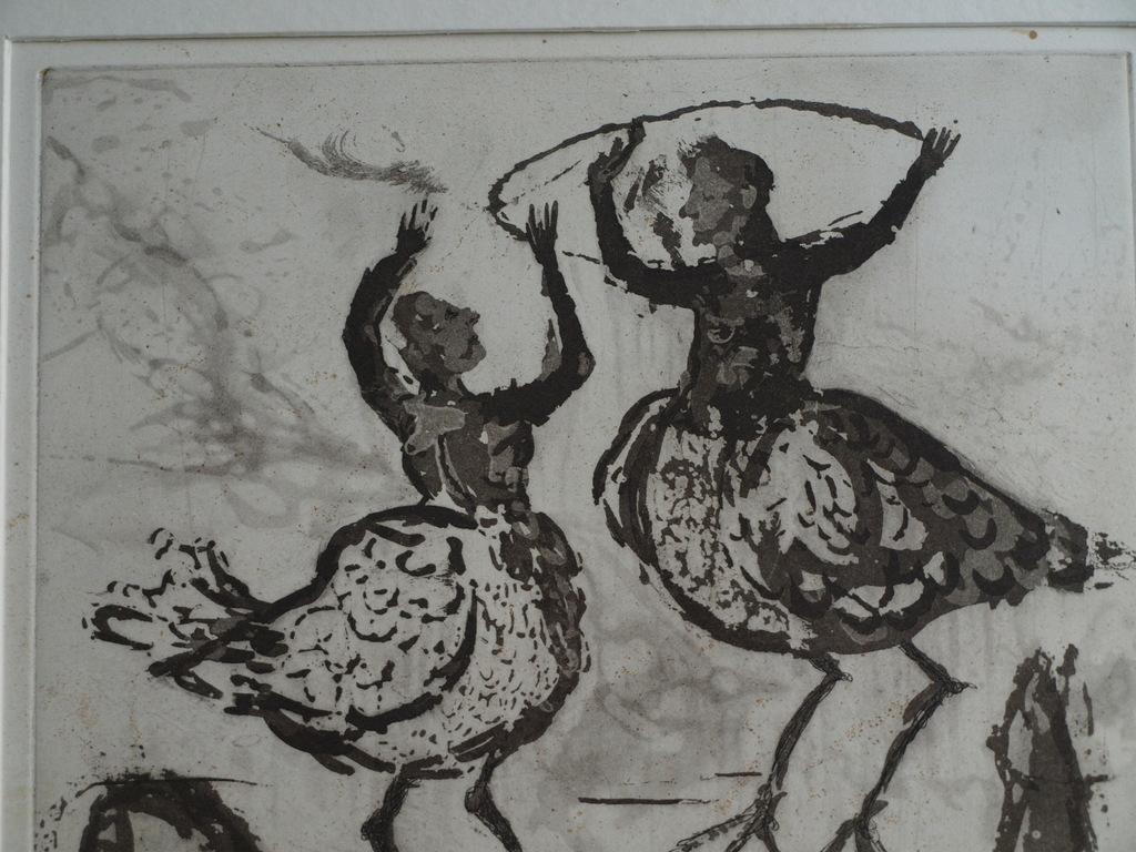 Onduidelijke signatuur : Ets – Bud Dance – ingelijst – oplage 25 ex. - 1991  kopen? Bied vanaf 1!