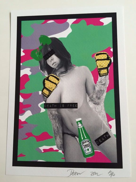 GROTE Fine Art Print,"Girl Ketchup", GESIGNEERD en COA, genummerd A/P of 1t/m100 kopen? Bied vanaf 1!