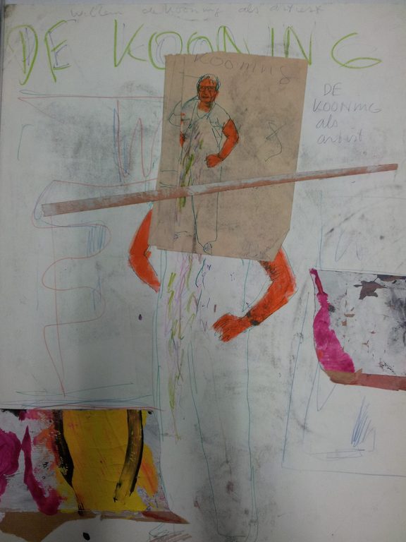 PETER KLASHORST - Gemengde Techniek '' (Willem) de Kooning als Artist - ZELDZAAM Vroeg werk - gedateerd '84 kopen? Bied vanaf 99!