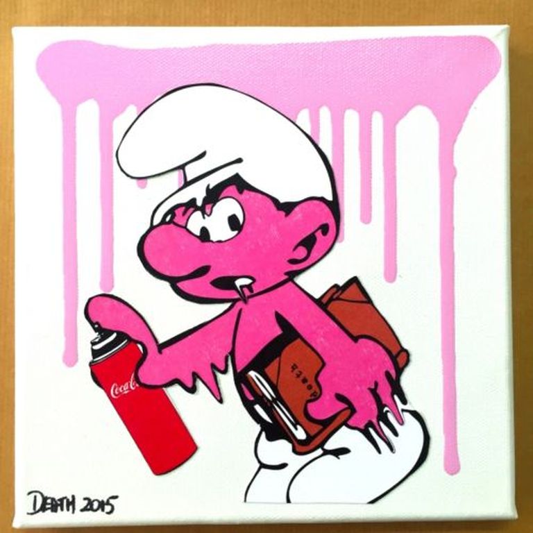 DEATH NYC, originele multimedia op canvas, kopen? Bied vanaf 79!