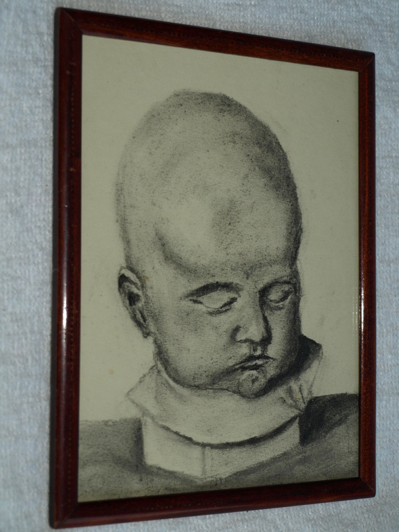 Tekening – Hoofd – Ingelijst  - ca 1970  kopen? Bied vanaf 1!