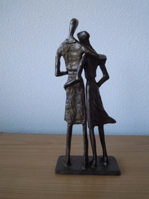 Prachtig zwaar massief bronzen beeld 29 cm hoog - kunstenaar onbekend. kopen? Bied vanaf 150!