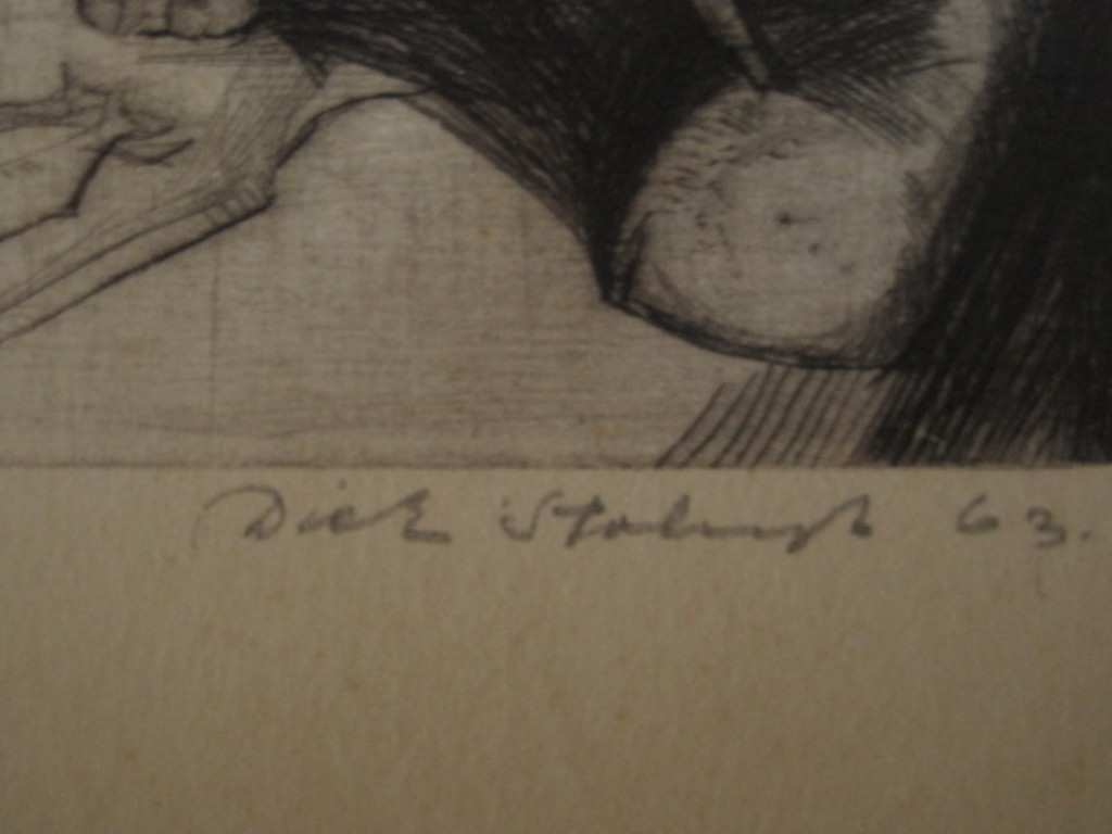 Karakteristieke Dick Stolwijk (1931-) ets "Orientaalse Markt" gesigneerd 1963 kopen? Bied vanaf 1!