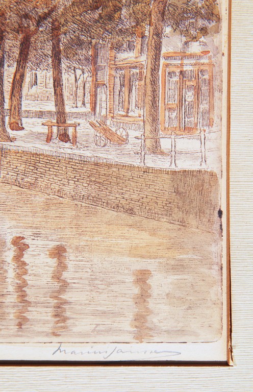 Marius Janssen. Ingekleurde en handgesign. Ets Kolk Rotterdam kopen? Bied vanaf 46!